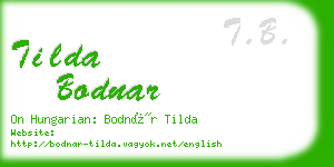 tilda bodnar business card